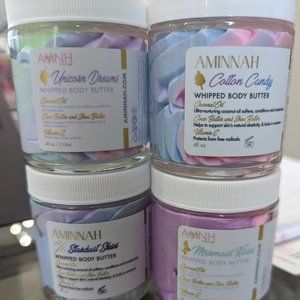 NEW Lot of (4) AMINNAH Fantasy Body Butters - Travel Size (4oz.) Unicorn